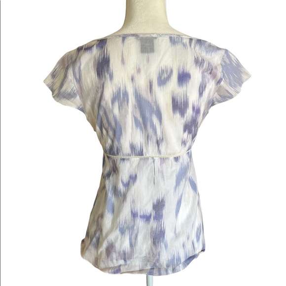 Calvin Klein top womens small shirt purple white lightweight short sleeve - Picture 2 of 5